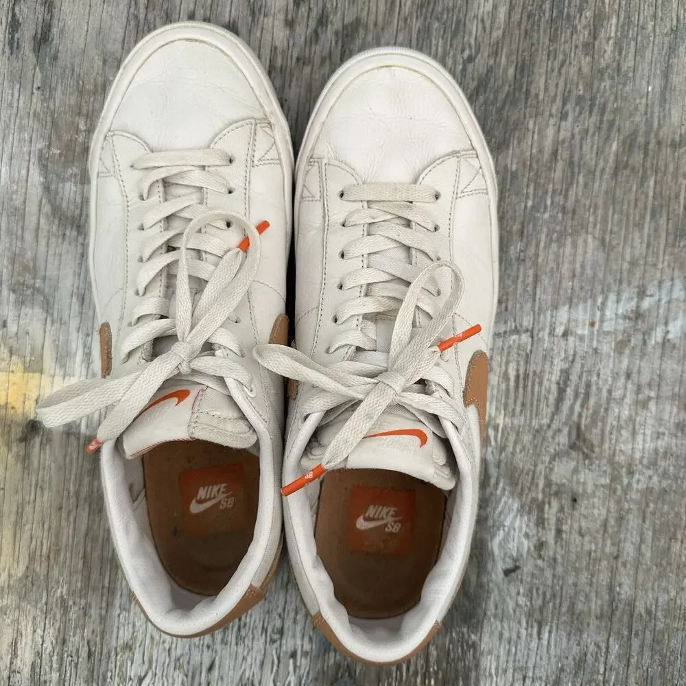 Nike SB Orange Label Zoom Blazer Low Iso White Men's 8 Skateboard Shoes GT - BP